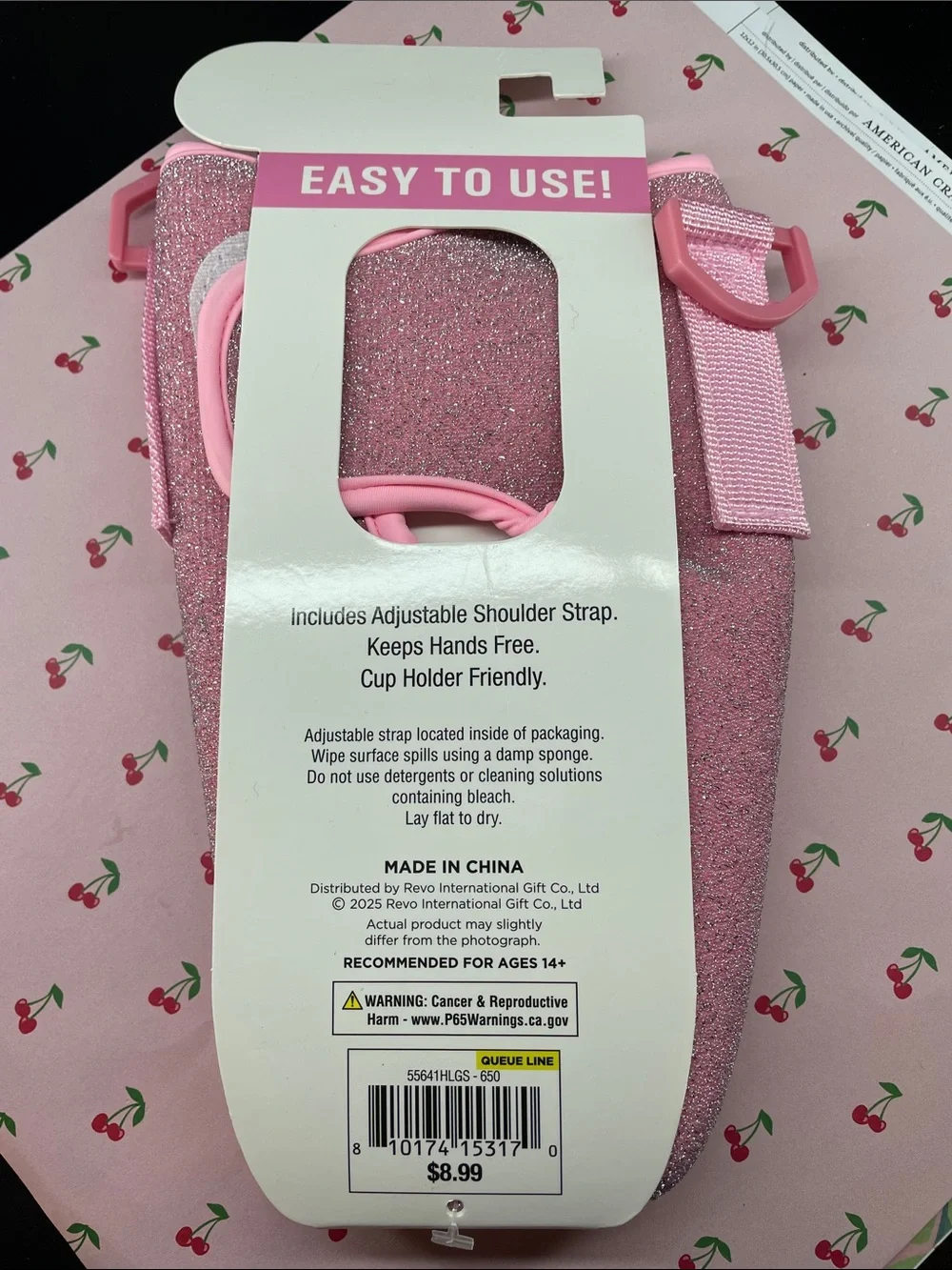 Insulated Tumbler Koozie - Pink Glitter